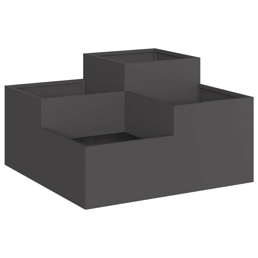 Gartenblumentopf Schwarz 80 x 80 x 48 cm Stahl