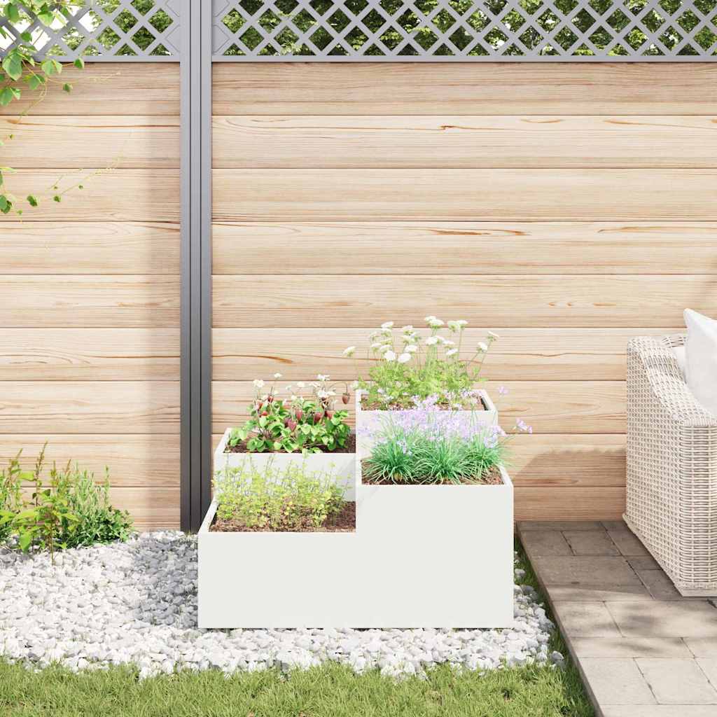 Gartenblumentopf Weiß 80 x 80 x 48 cm Stahl