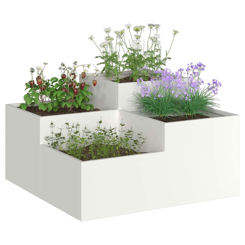 Gartenblumentopf Weiß 80 x 80 x 48 cm Stahl