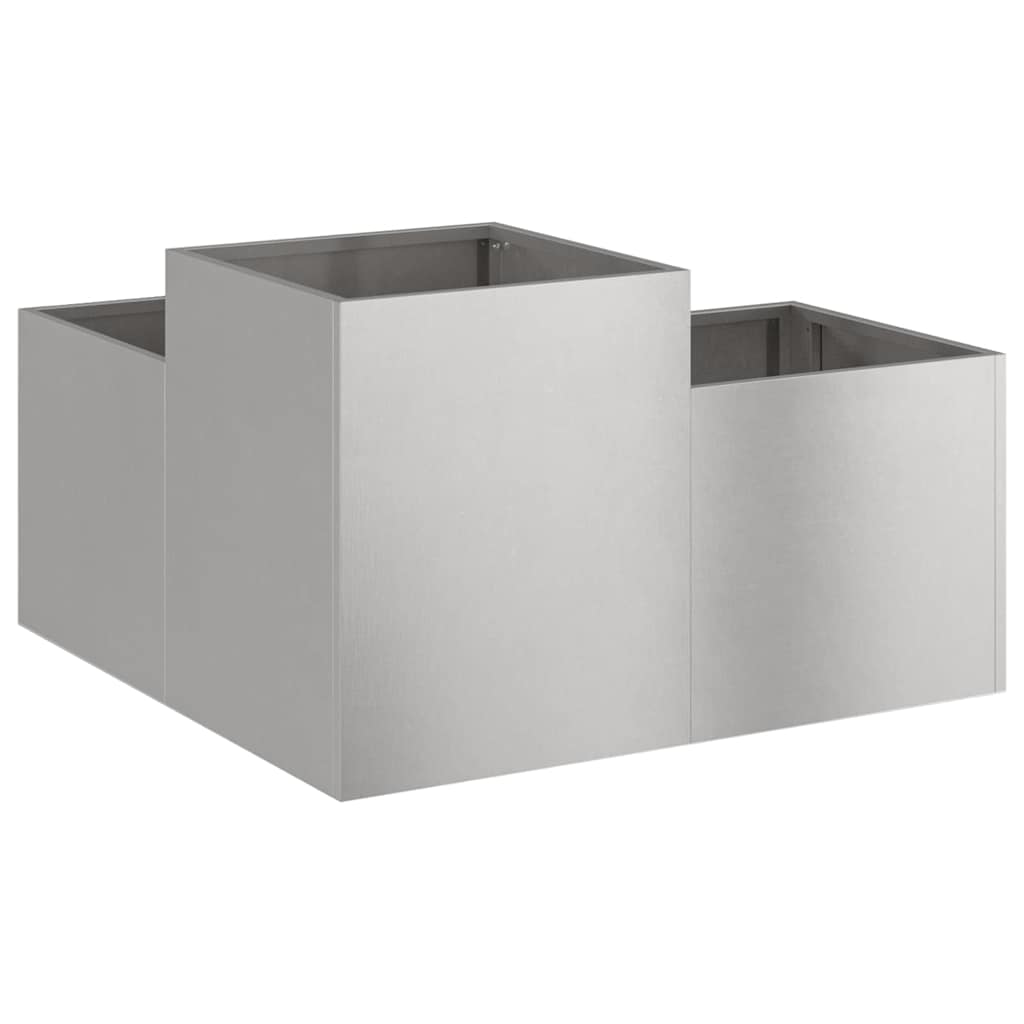 Gartenblumentopf Silber 80 x 80 x 48 cm Edelstahl
