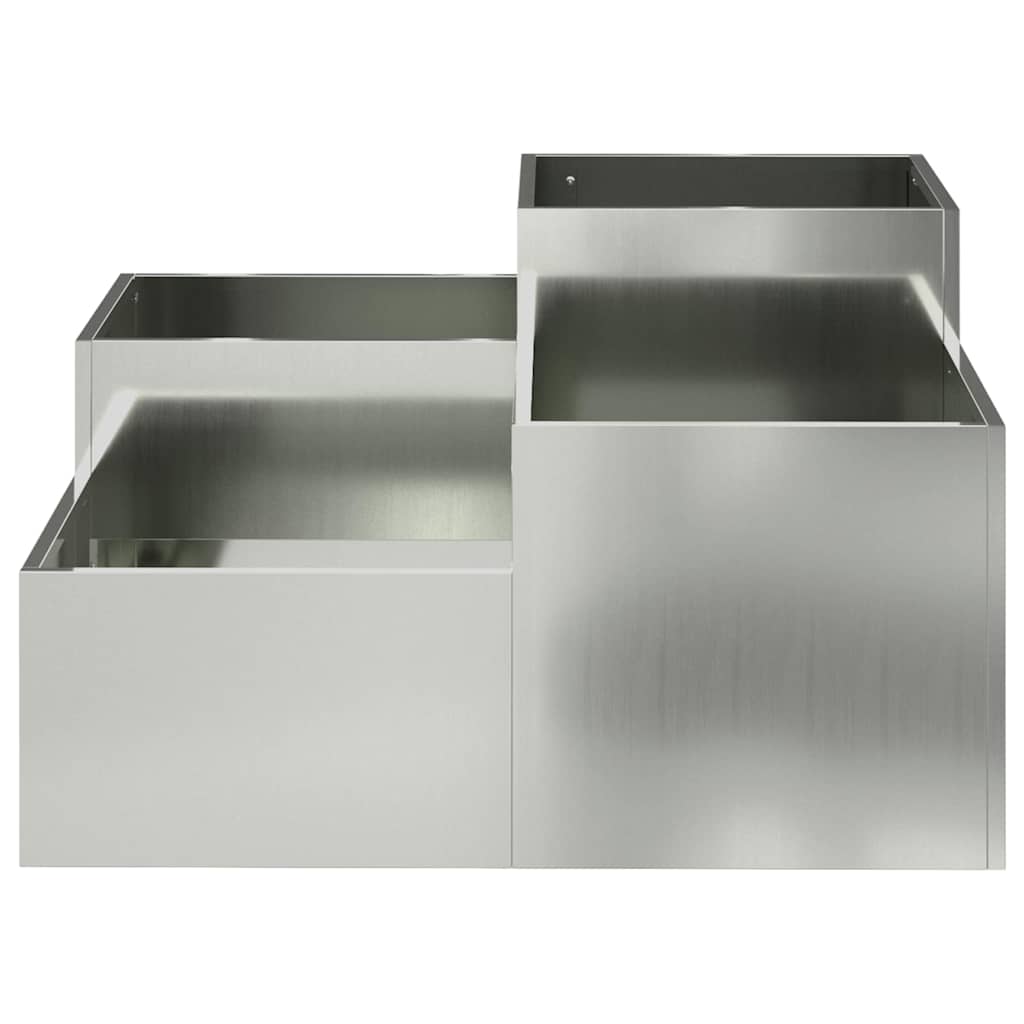 Gartenblumentopf Silber 80 x 80 x 48 cm Verzinkter Stahl