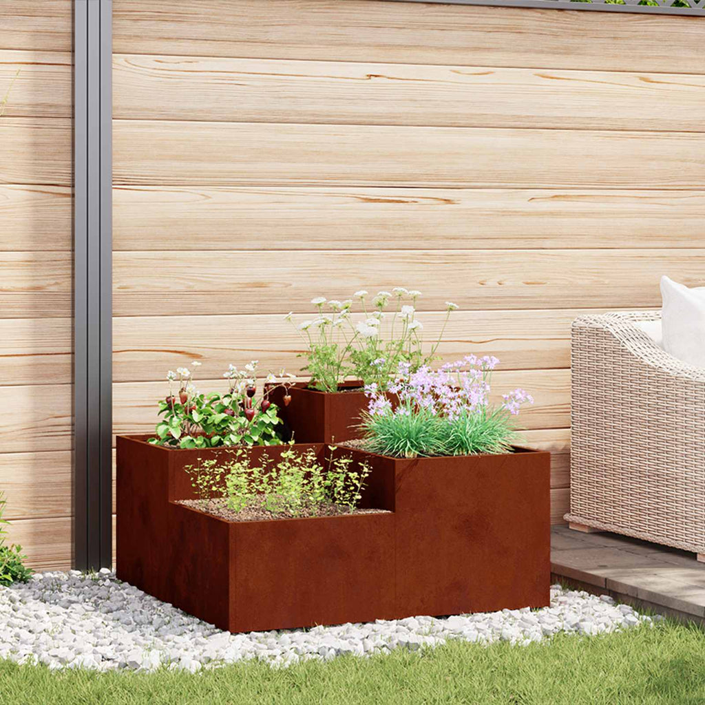 Gartenblumentopf Rostig 80 x 80 x 48 cm Wetterfeststahl