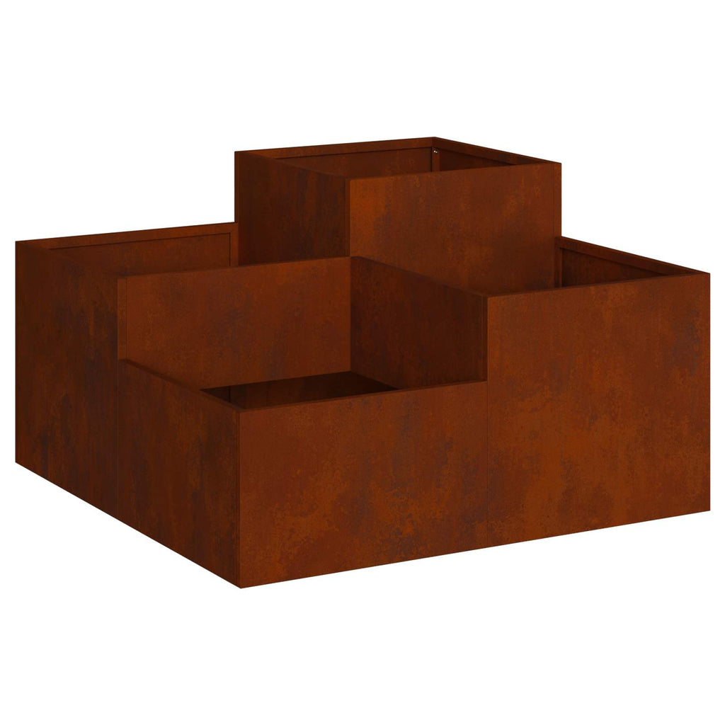 Gartenblumentopf Rostig 80 x 80 x 48 cm Wetterfeststahl
