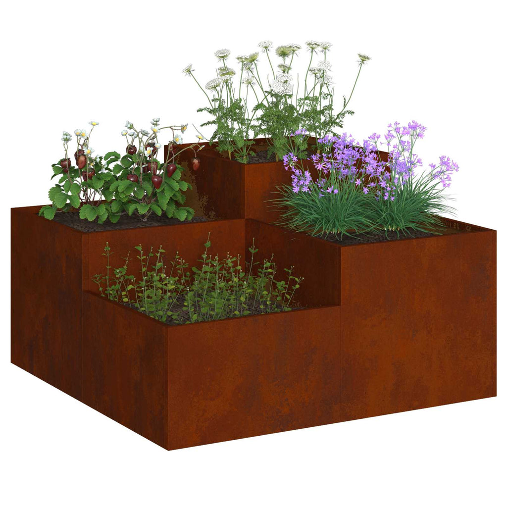 Gartenblumentopf Rostig 80 x 80 x 48 cm Wetterfeststahl