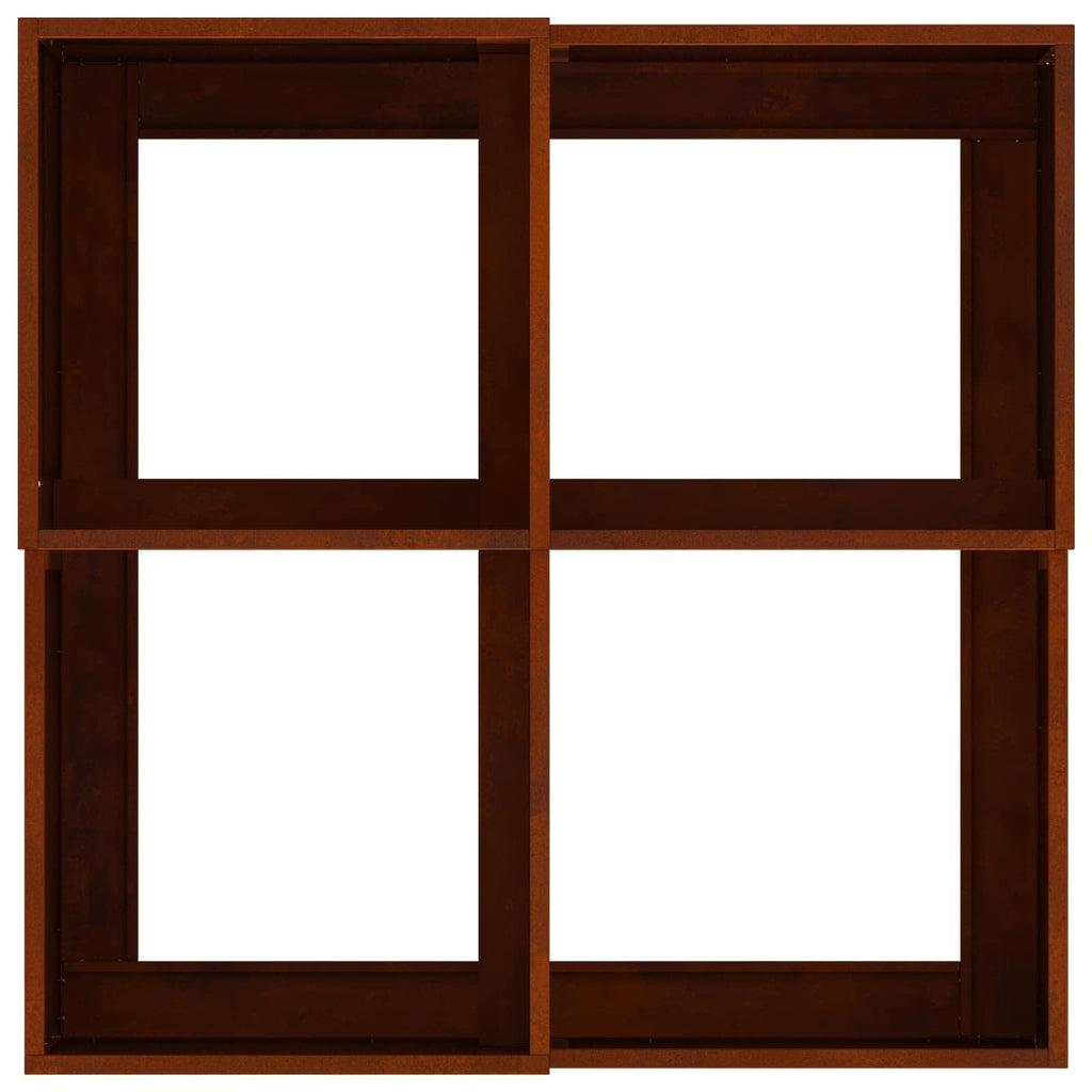 Gartenblumentopf Rostig 80 x 80 x 48 cm Wetterfeststahl