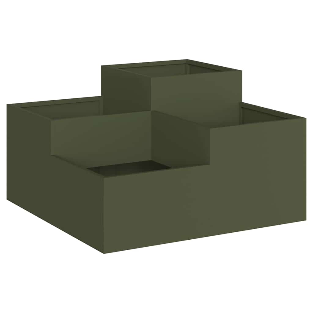 Gartenblumentopf Olivgrün 100 x 100 x 48 cm Stahl