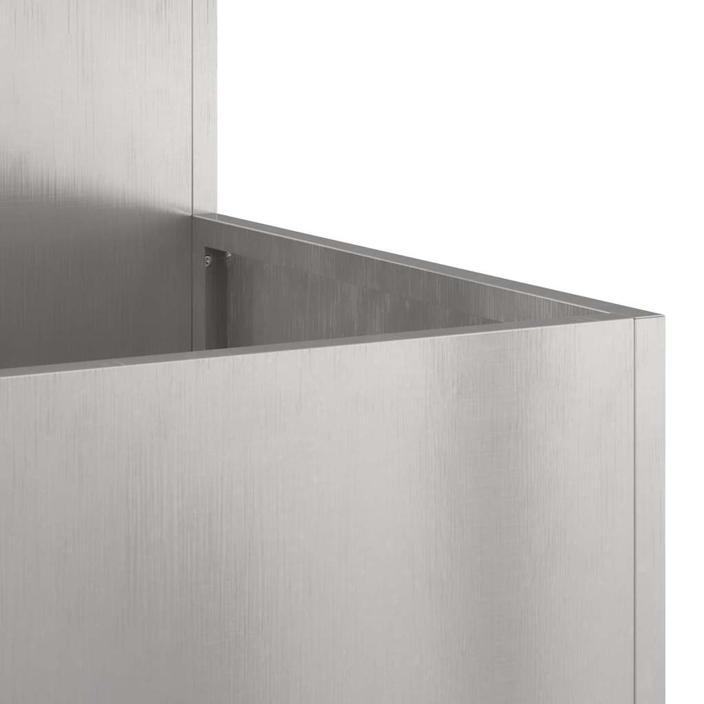 Gartenblumentopf Silber 100 x 100 x 48 cm Edelstahl