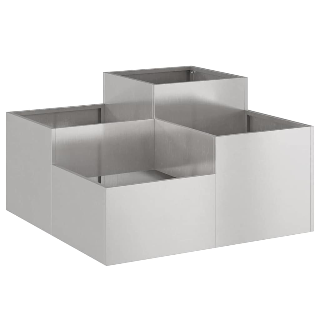 Gartenblumentopf Silber 100 x 100 x 48 cm Edelstahl