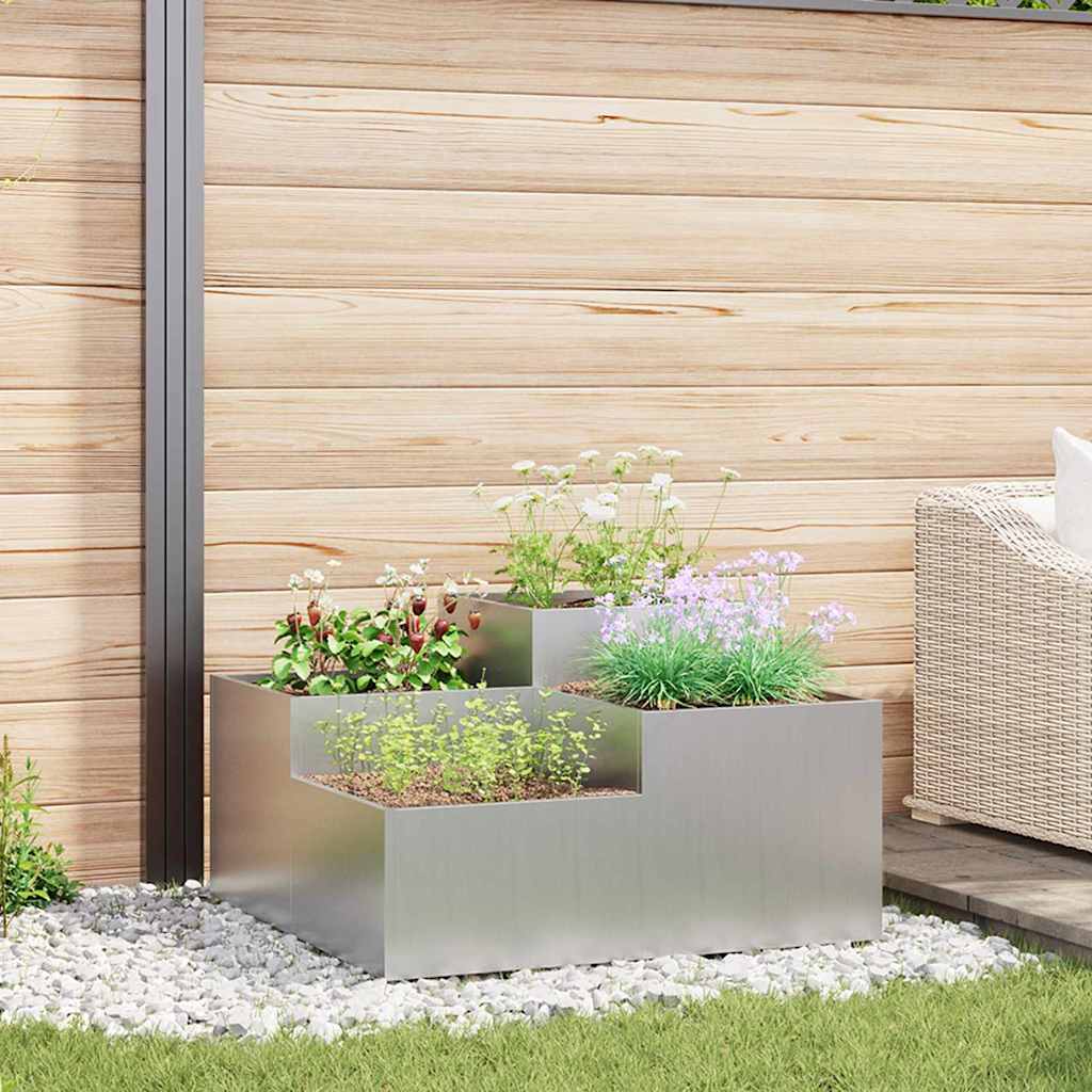 Gartenblumentopf Silber 100 x 100 x 48 cm Verzinkter Stahl