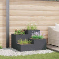Gartenblumentopf Anthrazit 80 x 80 x 60 cm Stahl