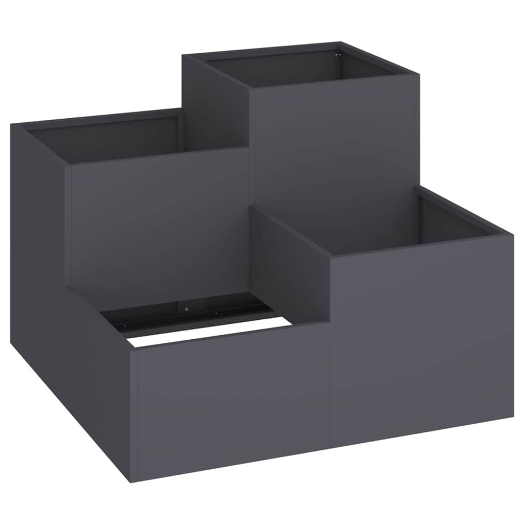 Gartenblumentopf Anthrazit 80 x 80 x 60 cm Stahl
