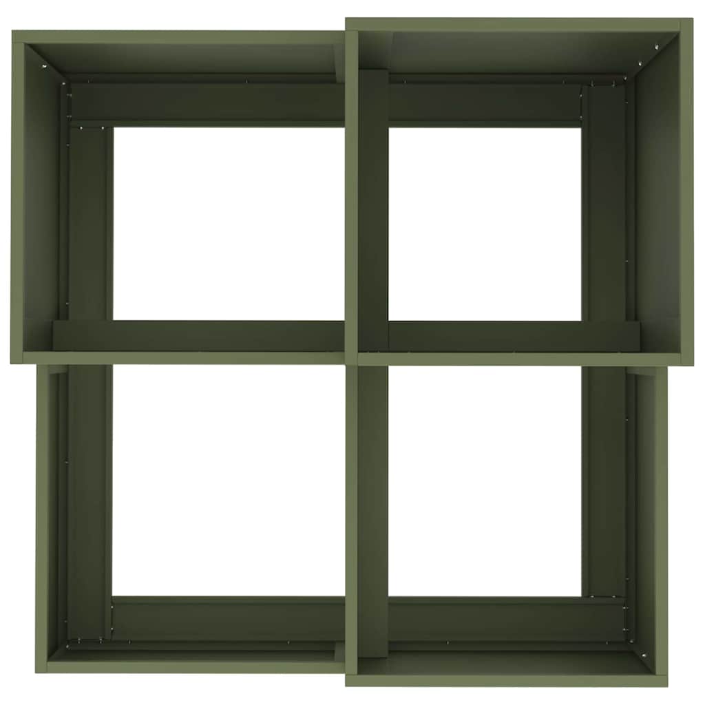 Gartenblumentopf Olivgrün 80 x 80 x 60 cm Stahl