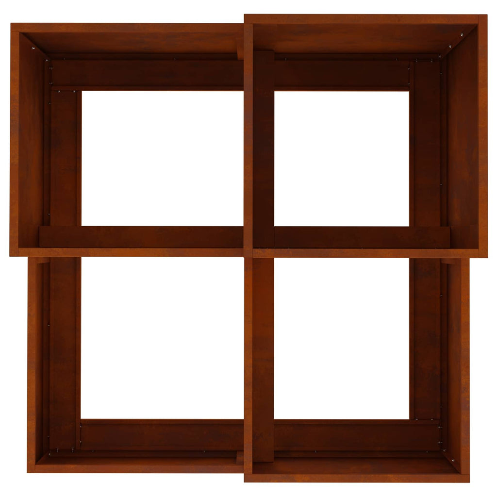 Gartenblumentopf Rostig 80 x 80 x 60 cm Wetterfeststahl