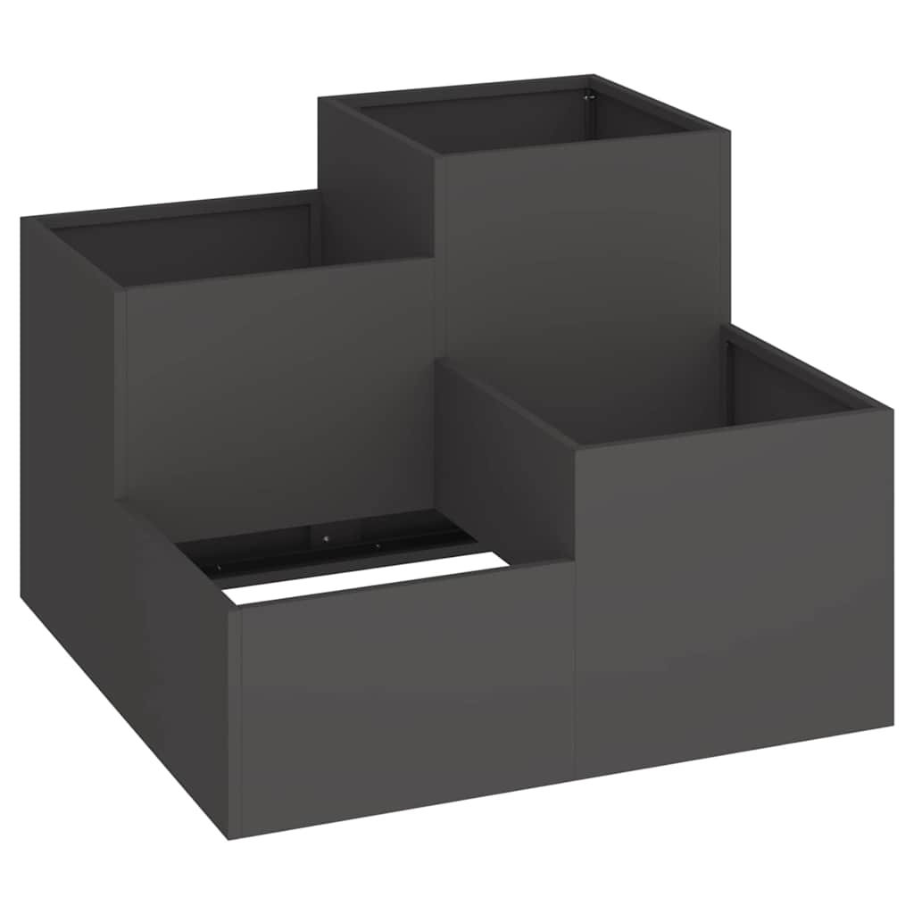 Gartenblumentopf Schwarz 100 x 100 x 60 cm Stahl