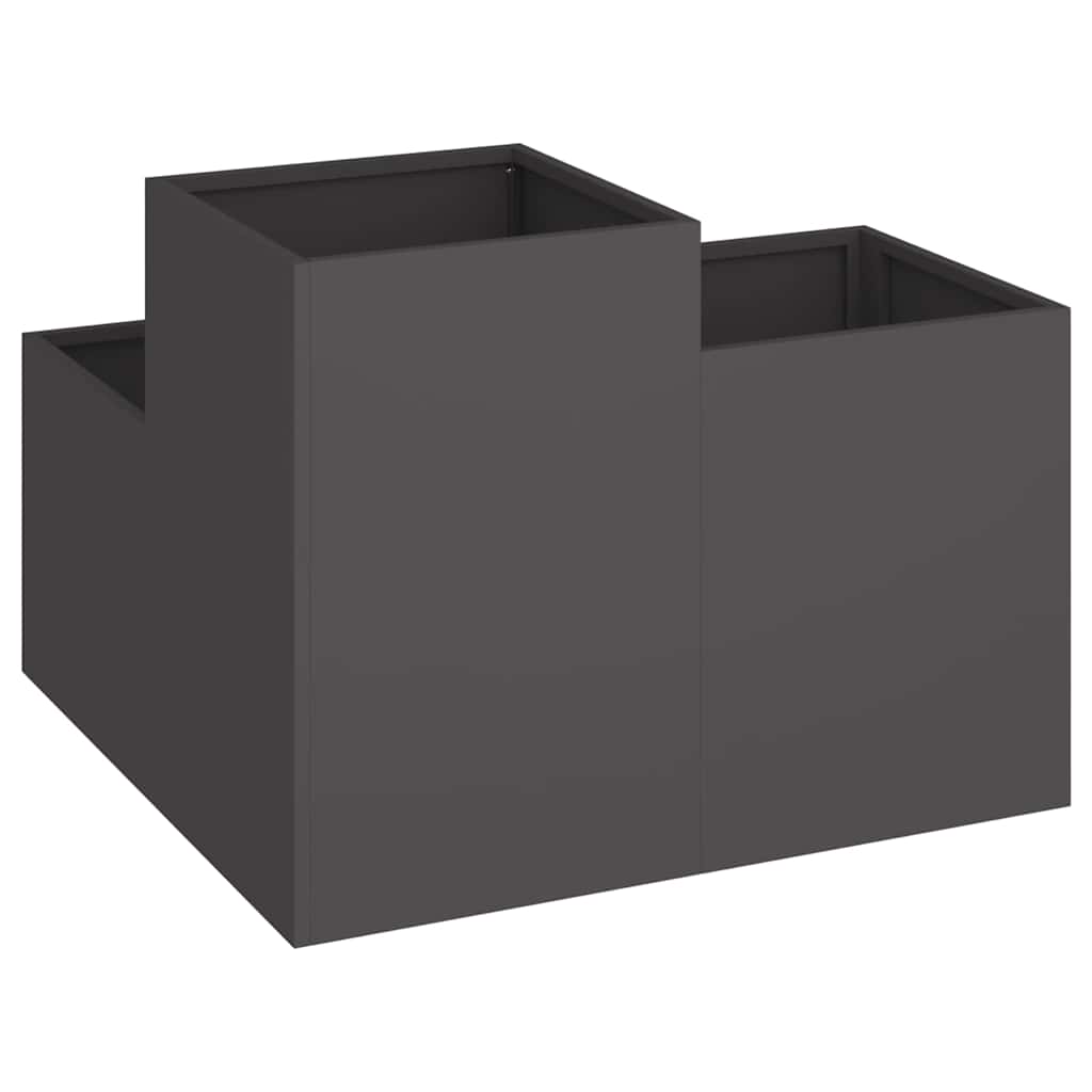 Gartenblumentopf Schwarz 100 x 100 x 60 cm Stahl