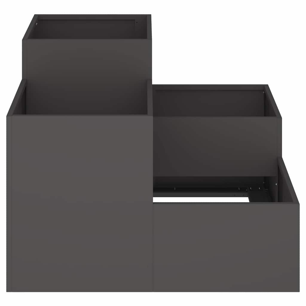 Gartenblumentopf Schwarz 100 x 100 x 60 cm Stahl