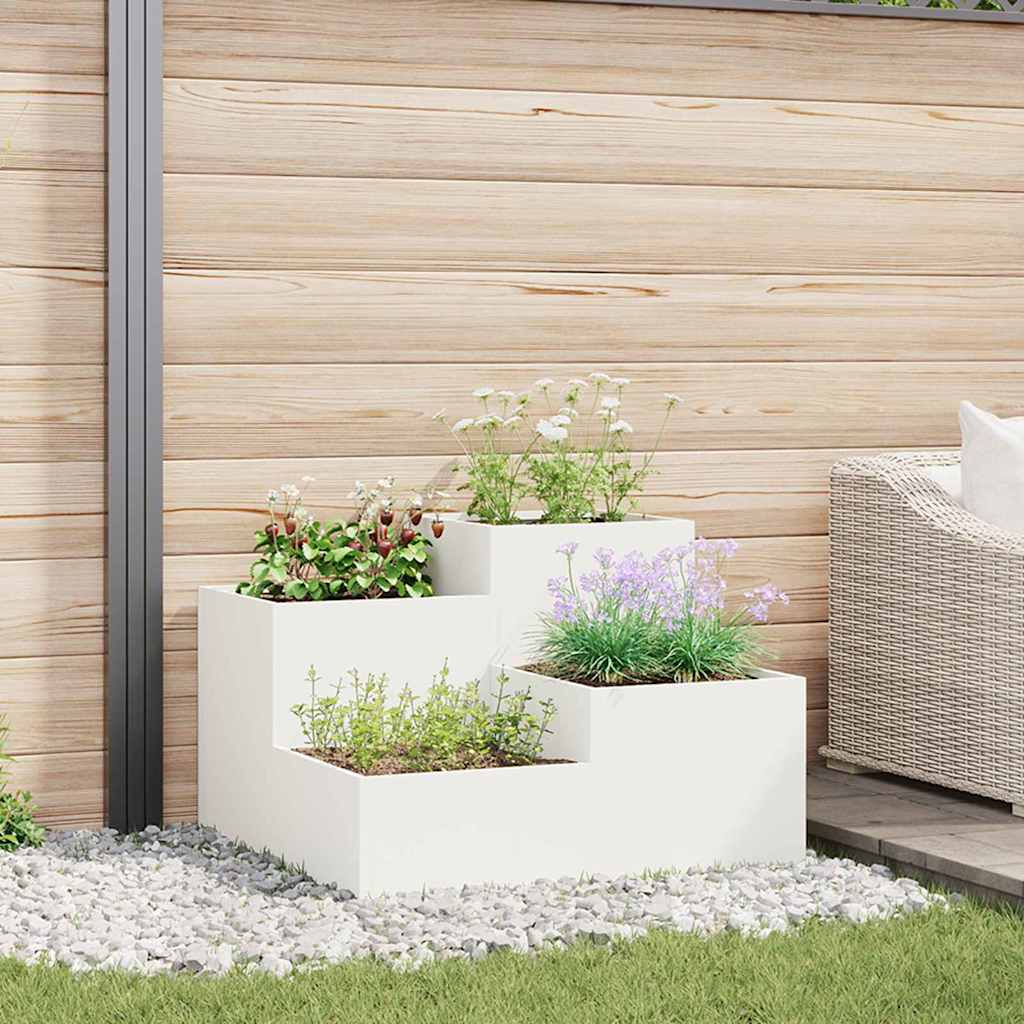 Gartenblumentopf Weiß 100 x 100 x 60 cm Stahl
