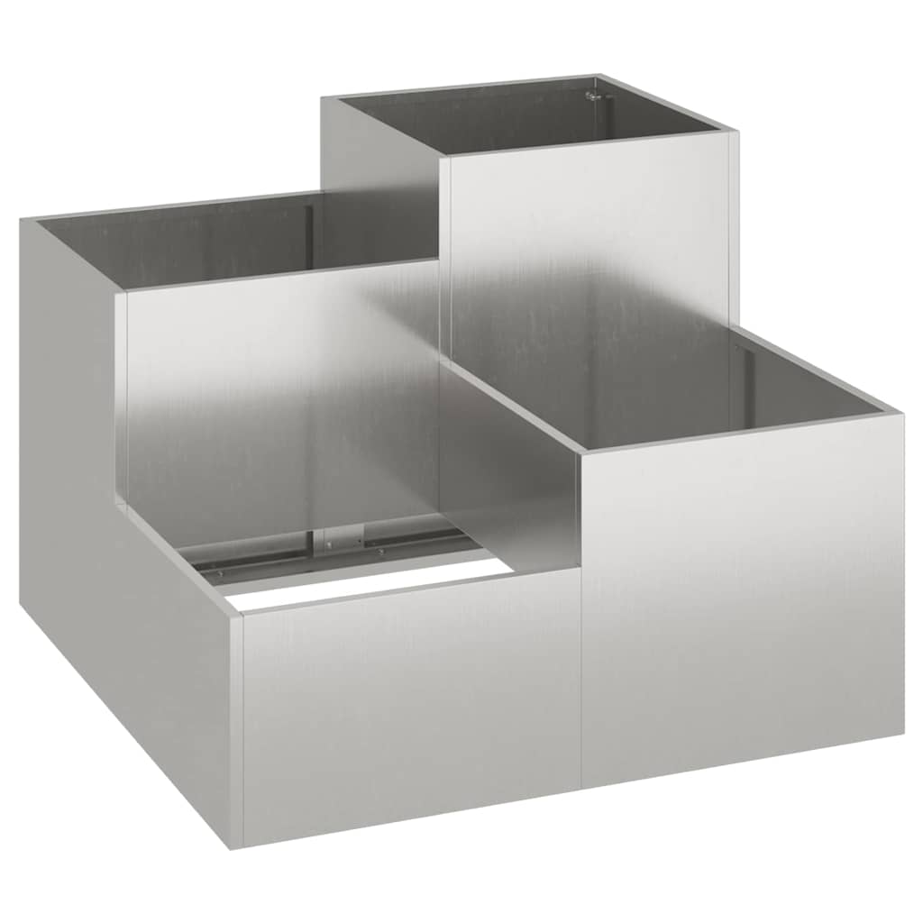 Gartenblumentopf Silber 100 x 100 x 60 cm Edelstahl