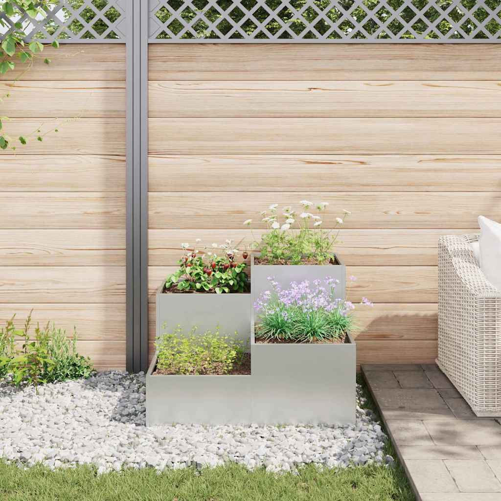 Gartenblumentopf Silber 100 x 100 x 60 cm Verzinkter Stahl