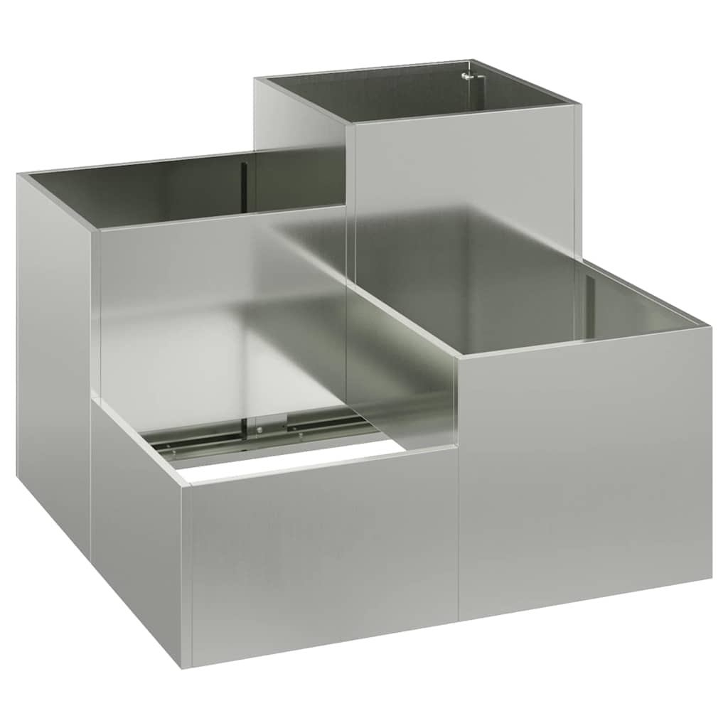 Gartenblumentopf Silber 100 x 100 x 60 cm Verzinkter Stahl
