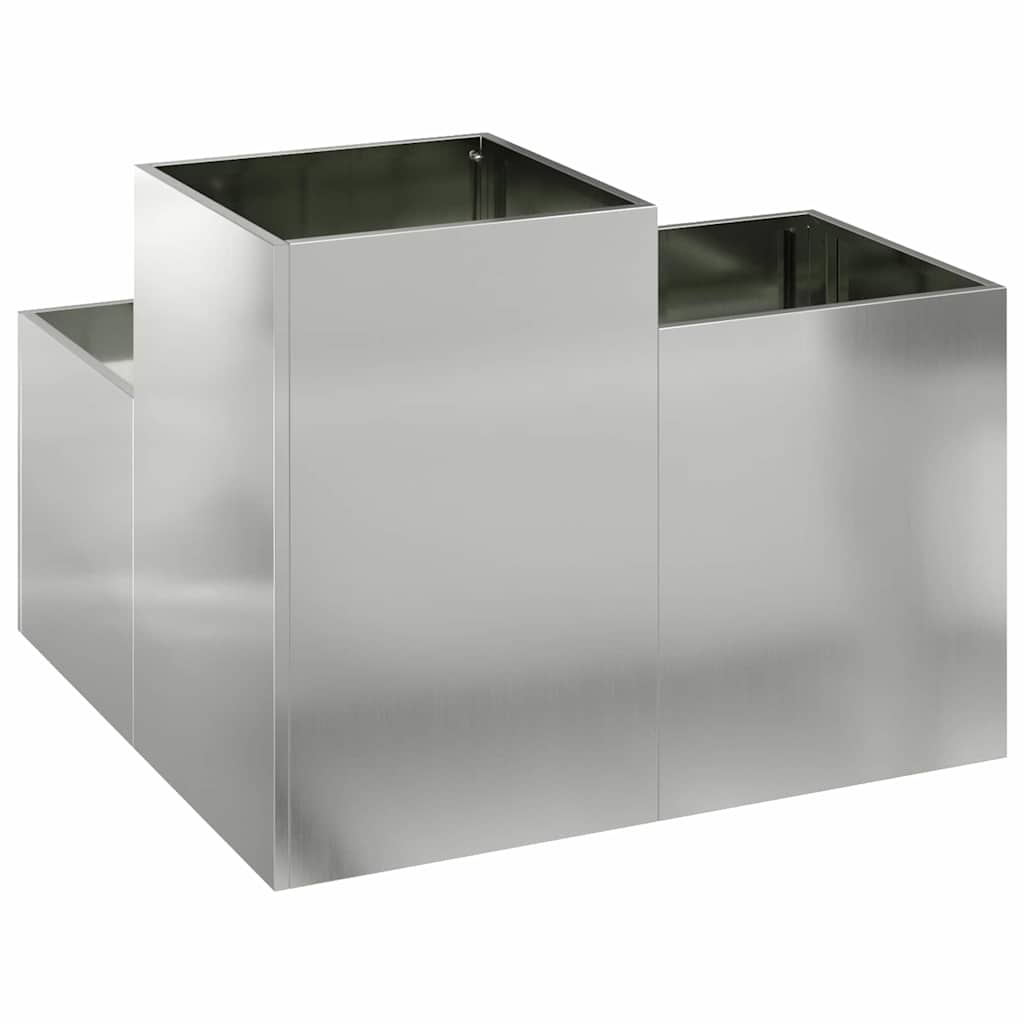 Gartenblumentopf Silber 100 x 100 x 60 cm Verzinkter Stahl