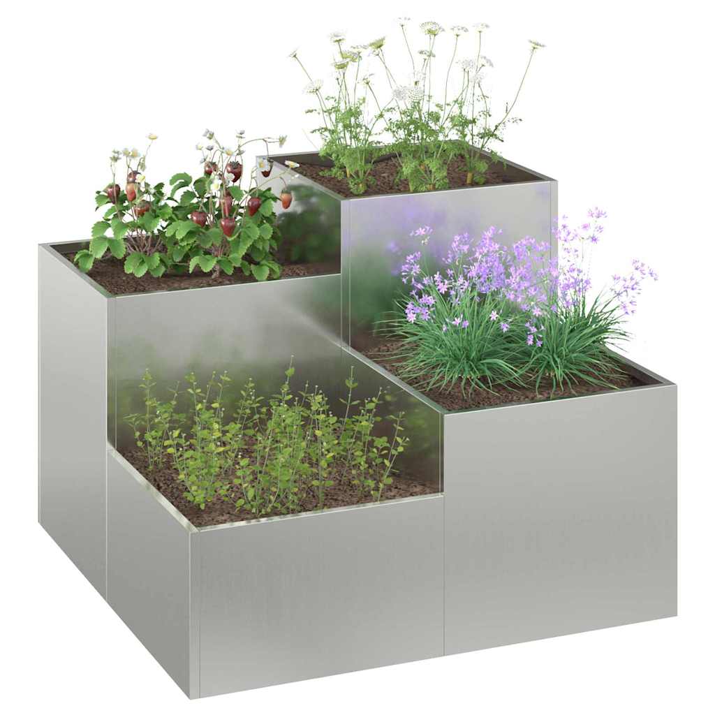 Gartenblumentopf Silber 100 x 100 x 60 cm Verzinkter Stahl