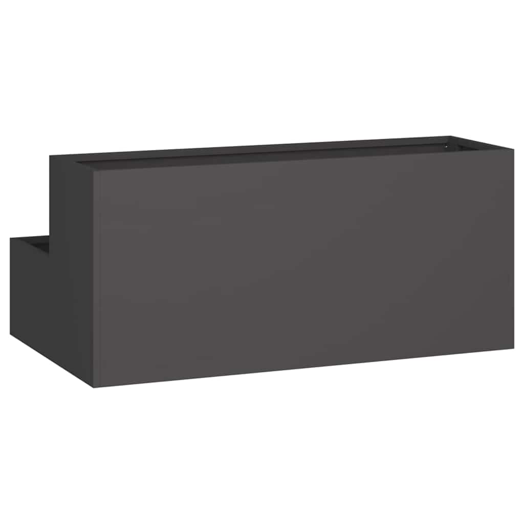 Garten-Pflanzgefäß Schwarz 100 x 60 x 45 cm Kaltgewalzter Stahl