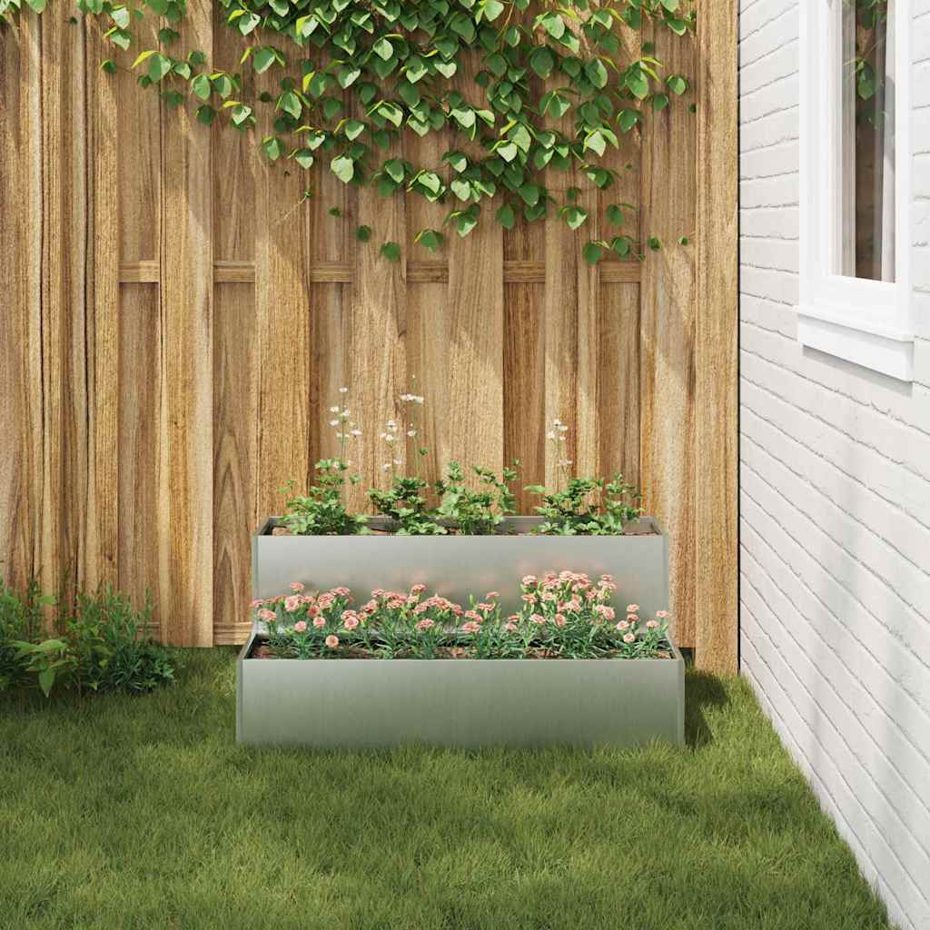 Garten-Pflanzgefäß Silber 100 x 60 x 45 cm Verzinkter Stahl