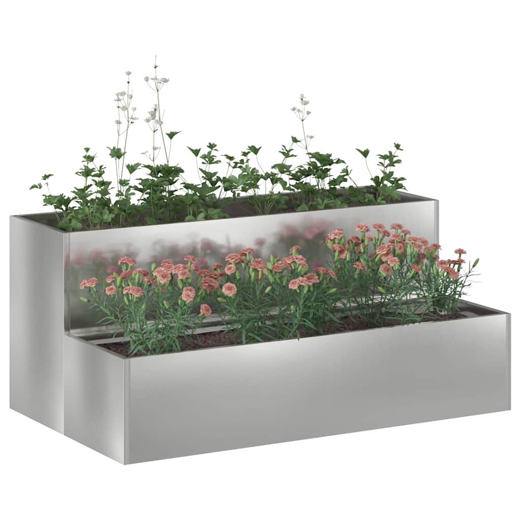 Garten-Pflanzgefäß Silber 100 x 60 x 45 cm Verzinkter Stahl