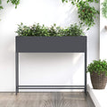 Hochbeet Gartenpflanzer Anthrazit 100 x 26 x 82 cm Stahl