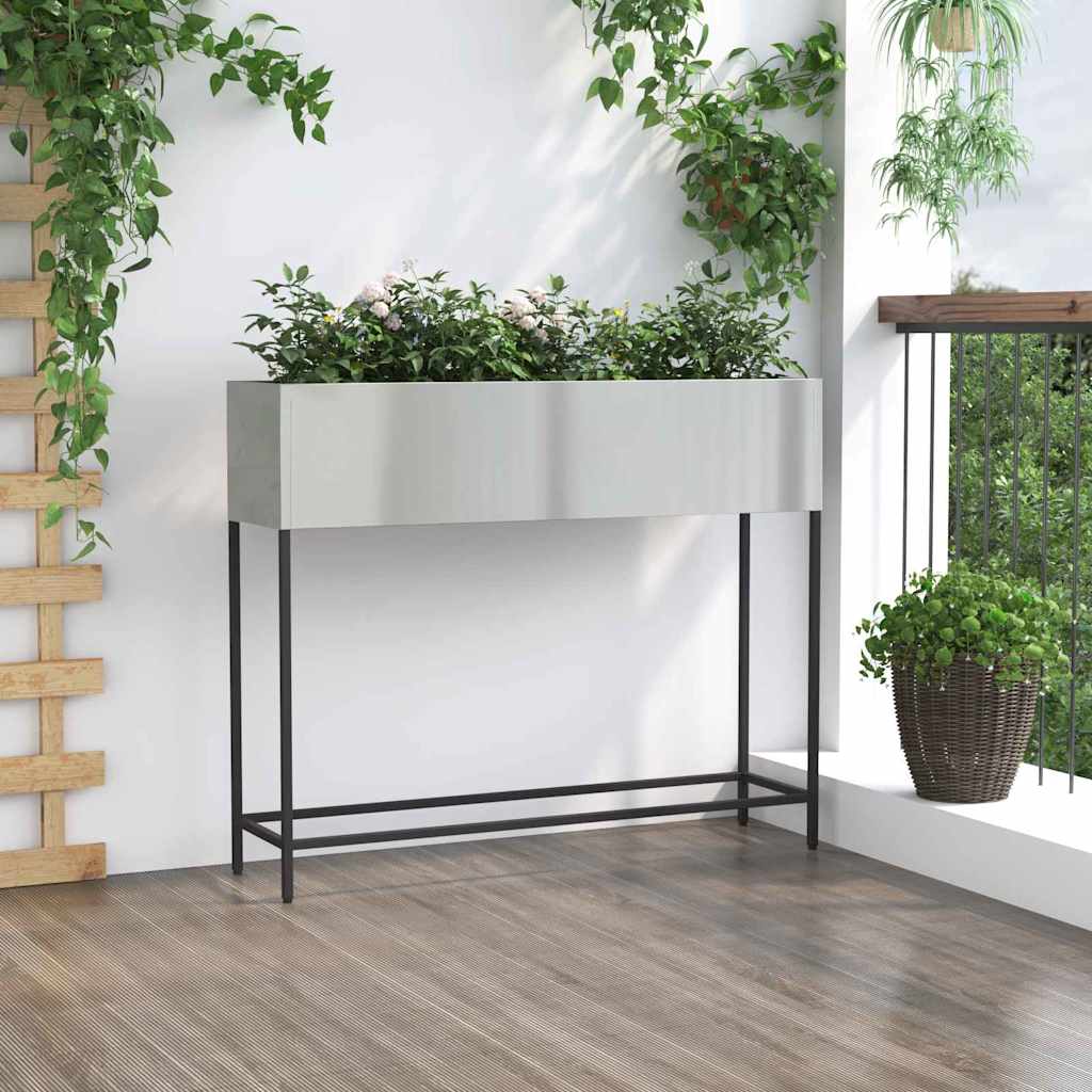 Hochbeet Gartenpflanzer Silber 100 x 26 x 82 cm
