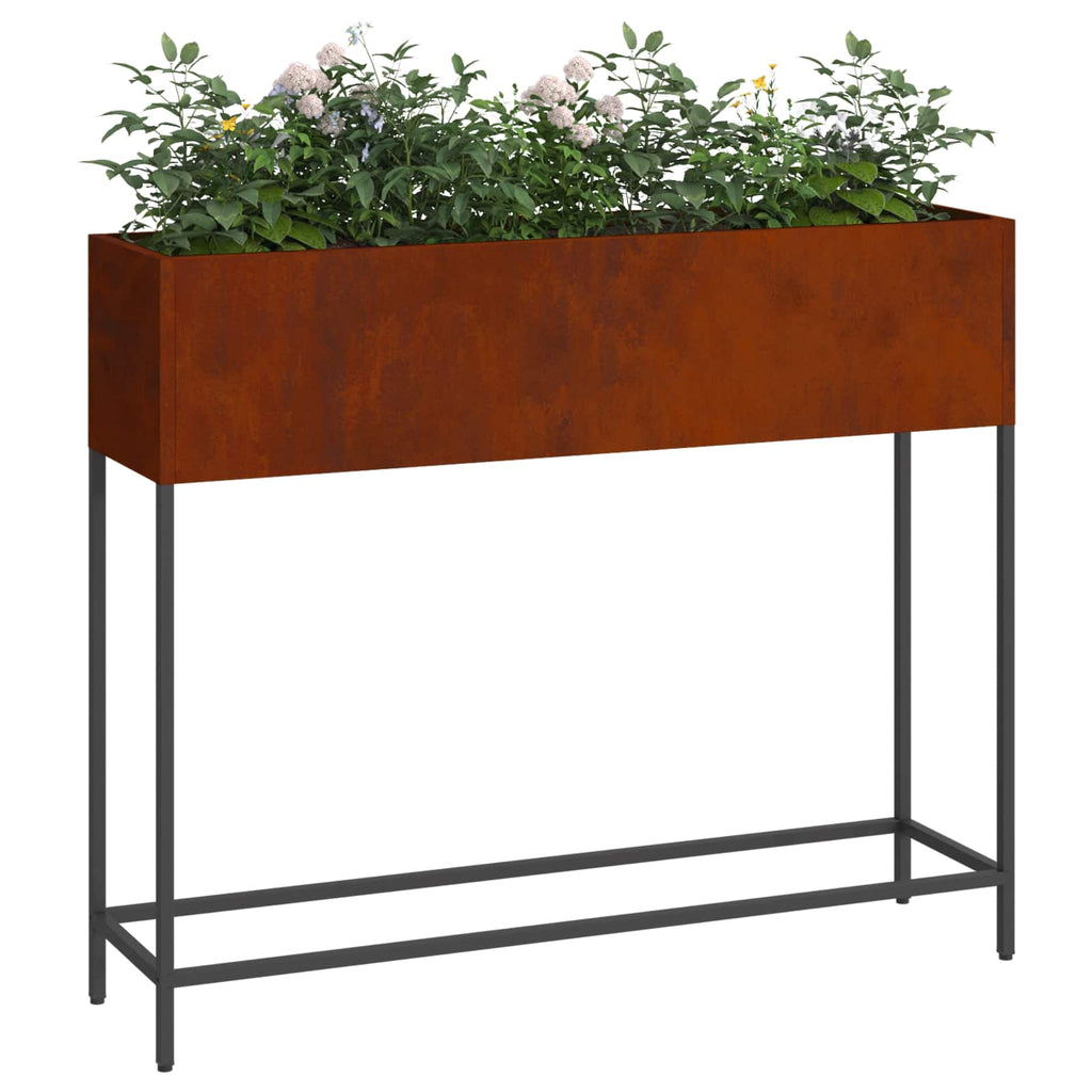 Hochbeet Gartenpflanzer Rostig 100 x 26 x 82 cm Wetterfeststahl