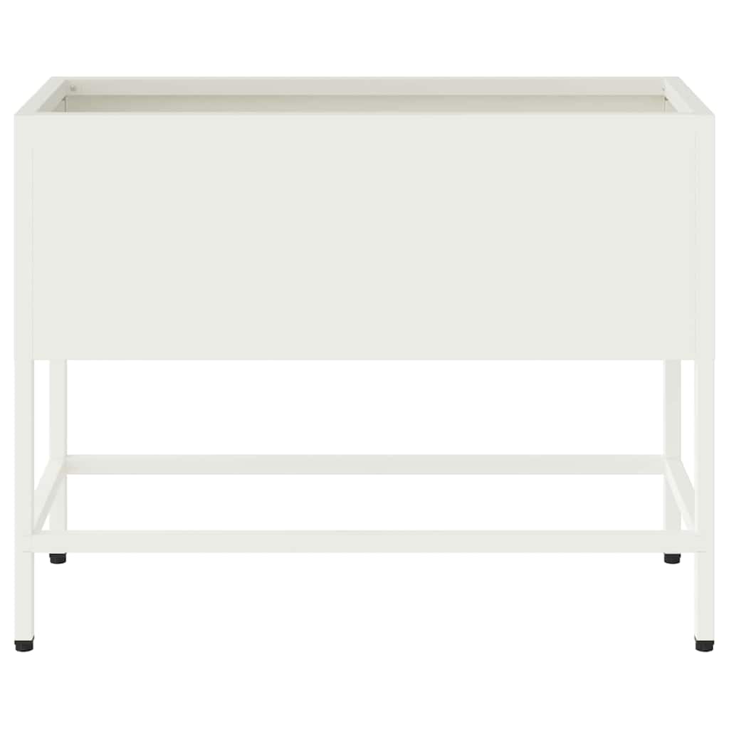 Hochbeet Gartenpflanzer Weiß 60 x 26 x 48 cm Stahl