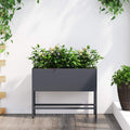 Hochbeet Gartenpflanzer Anthrazit 60 x 26 x 45 cm Stahl