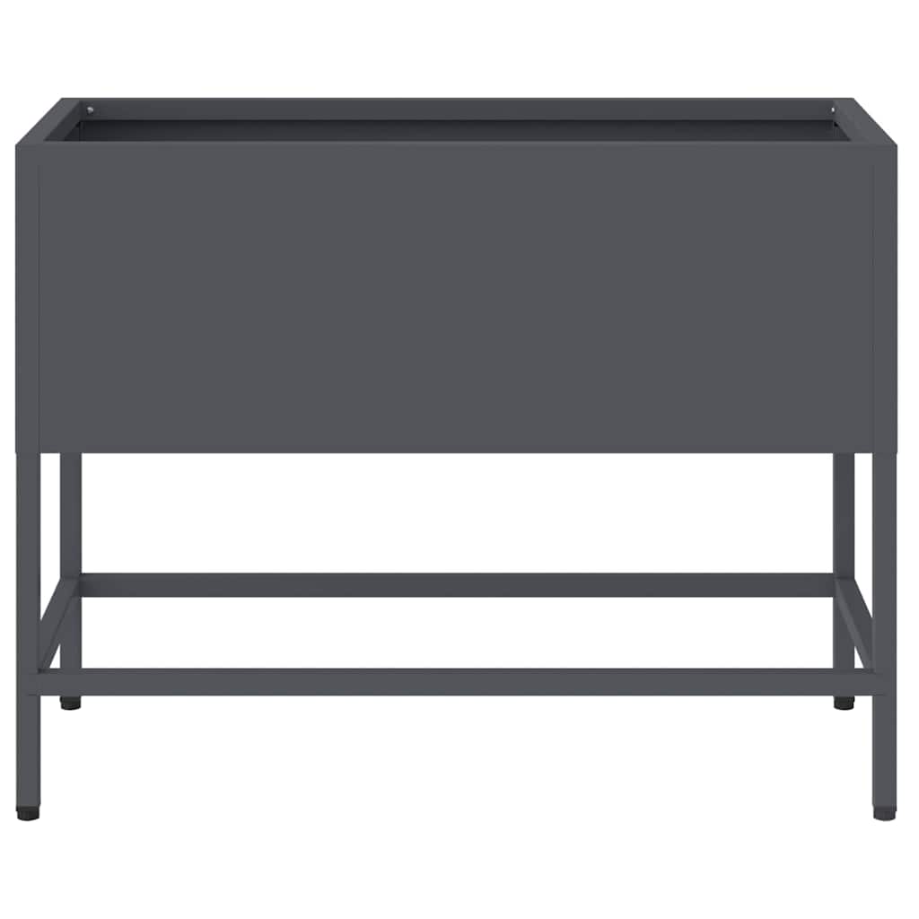 Hochbeet Gartenpflanzer Anthrazit 60 x 26 x 45 cm Stahl