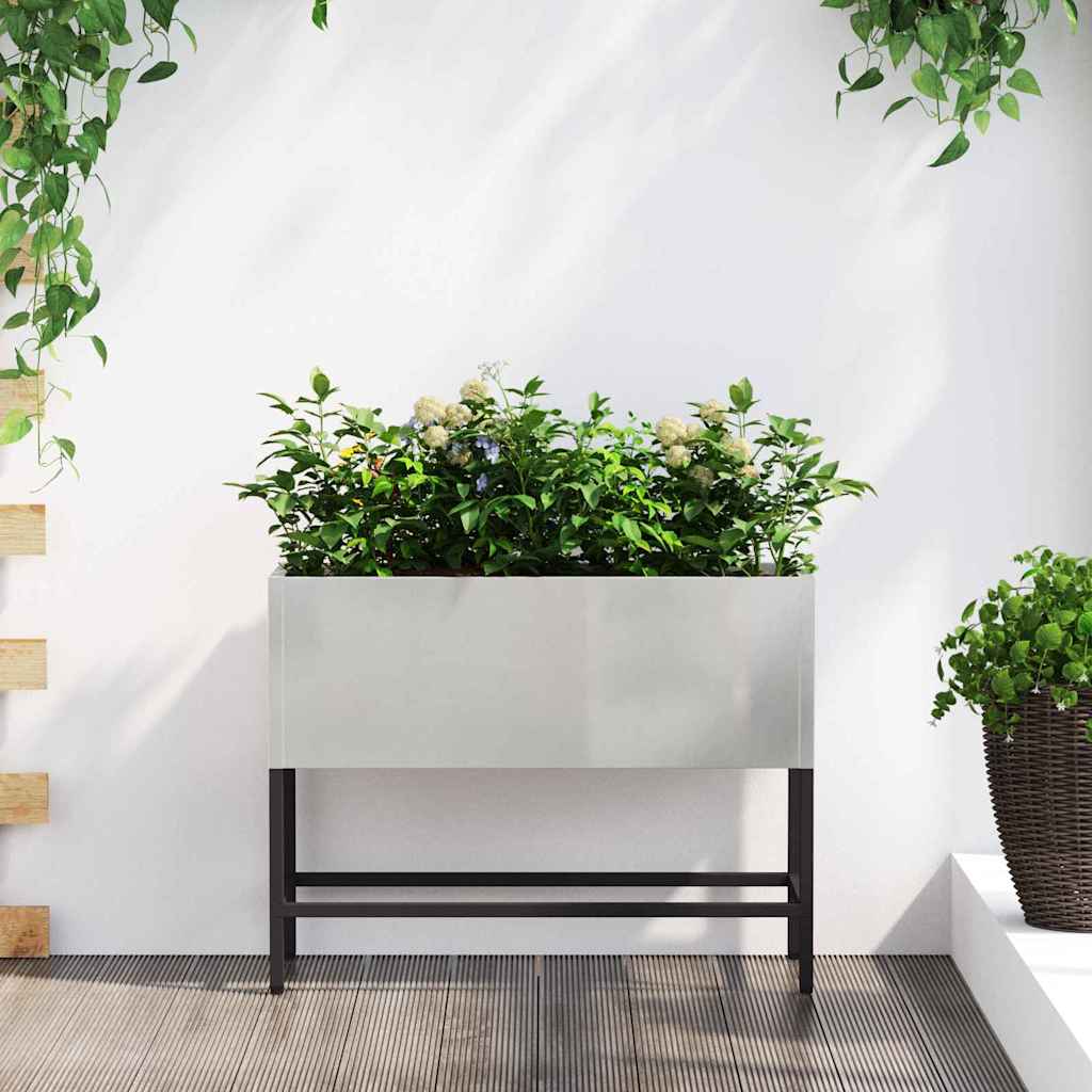 Hochbeet Gartenpflanzer Silber 60 x 26 x 45 cm Edelstahl