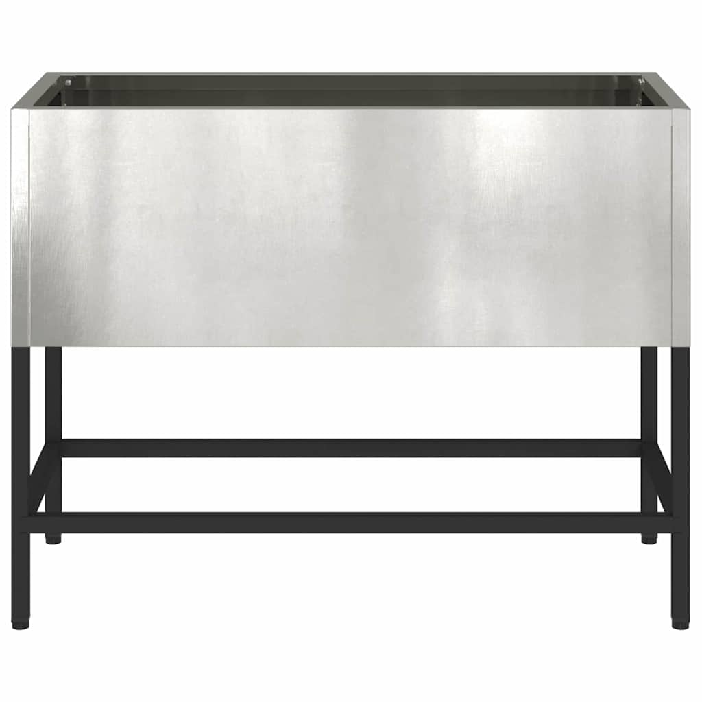 Hochbeet Gartenpflanzer Silber 60 x 26 x 45 cm Edelstahl
