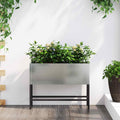 Hochbeet Gartenpflanzer Silber 60 x 26 x 45 cm Verzinkter Stahl