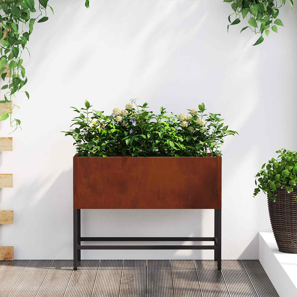 Hochbeet Gartenpflanzer Rostig 60 x 26 x 45 cm Wetterfeststahl