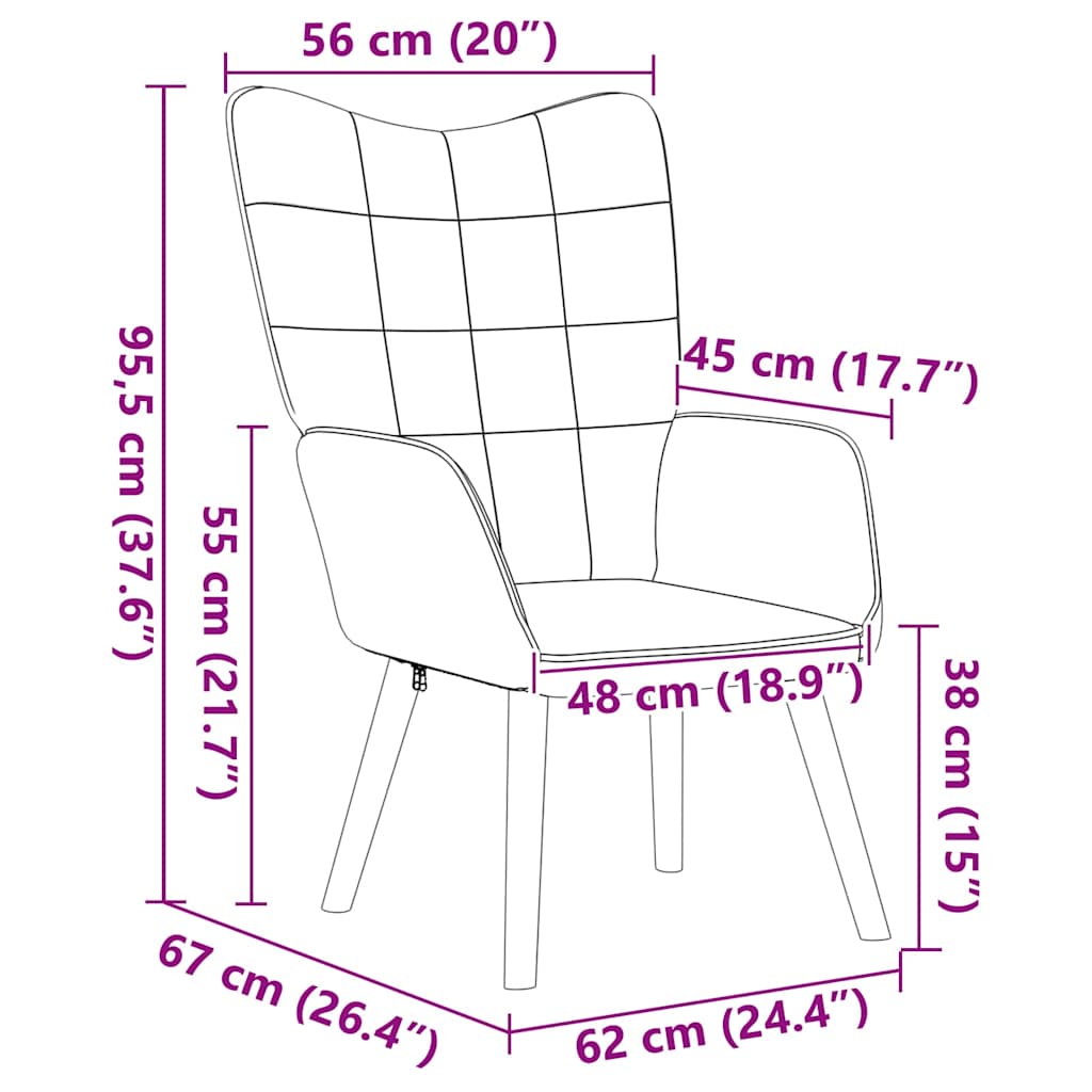 Sessel Schwarz 62 x 67 x 95,5 cm Sherpa-Stoff