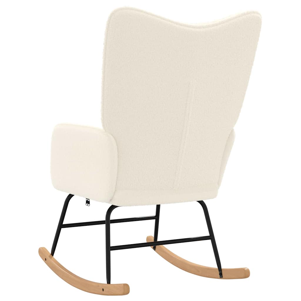 Schaukelstuhl Creme Sherpa-Stoff