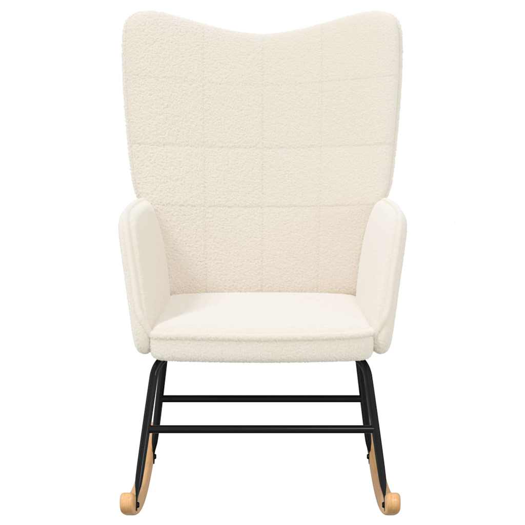 Schaukelstuhl Creme Sherpa-Stoff
