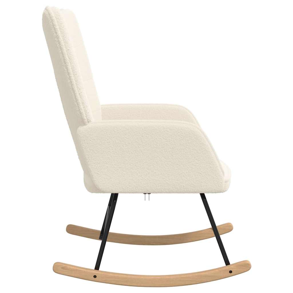 Schaukelstuhl Creme Sherpa-Stoff