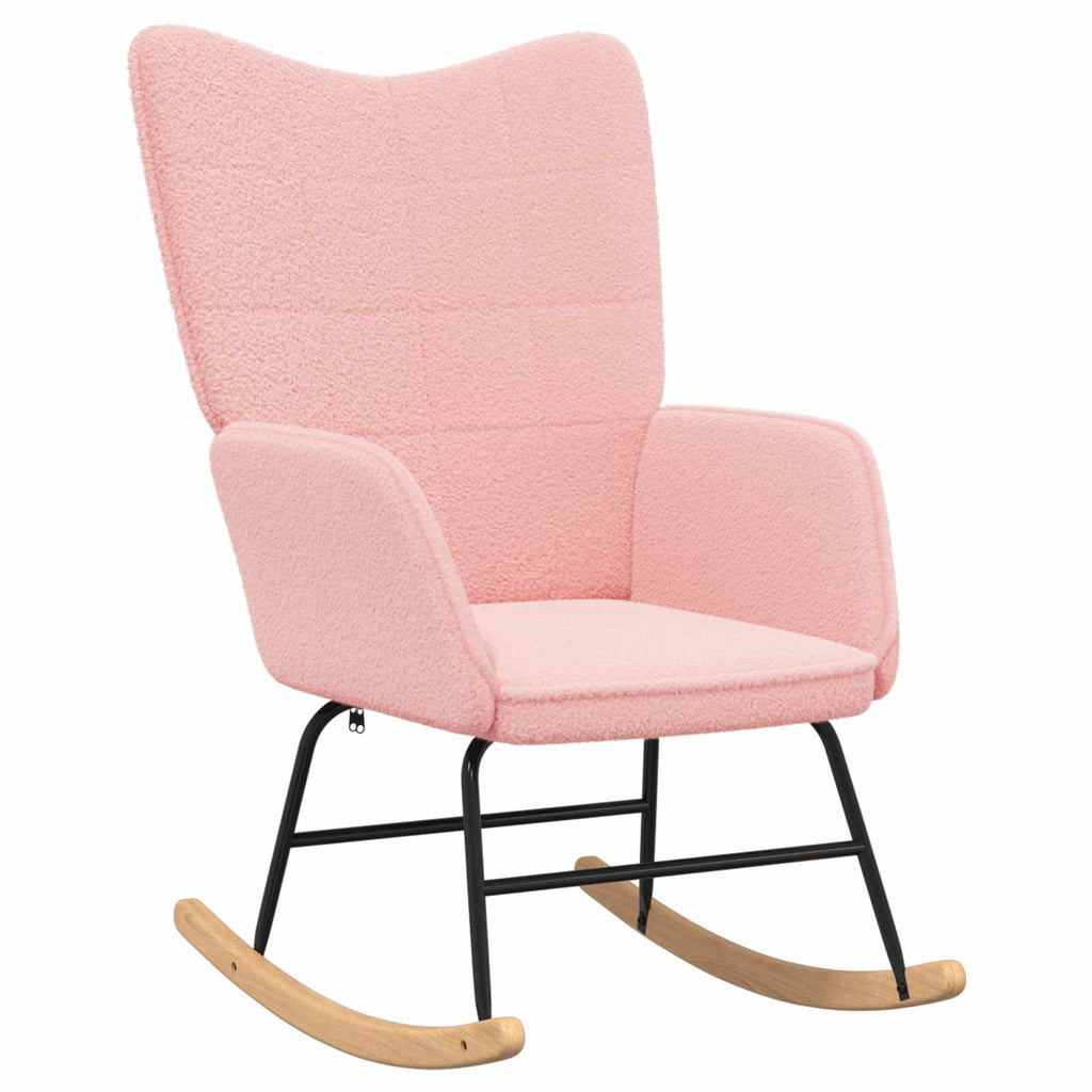 Schaukelstuhl Rosa Sherpa-Stoff