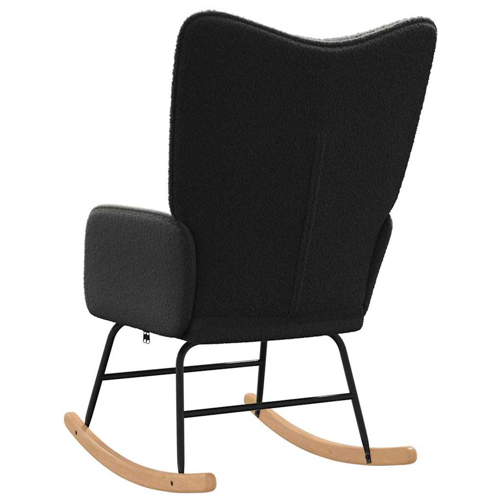 Schaukelstuhl Schwarz Sherpa-Stoff