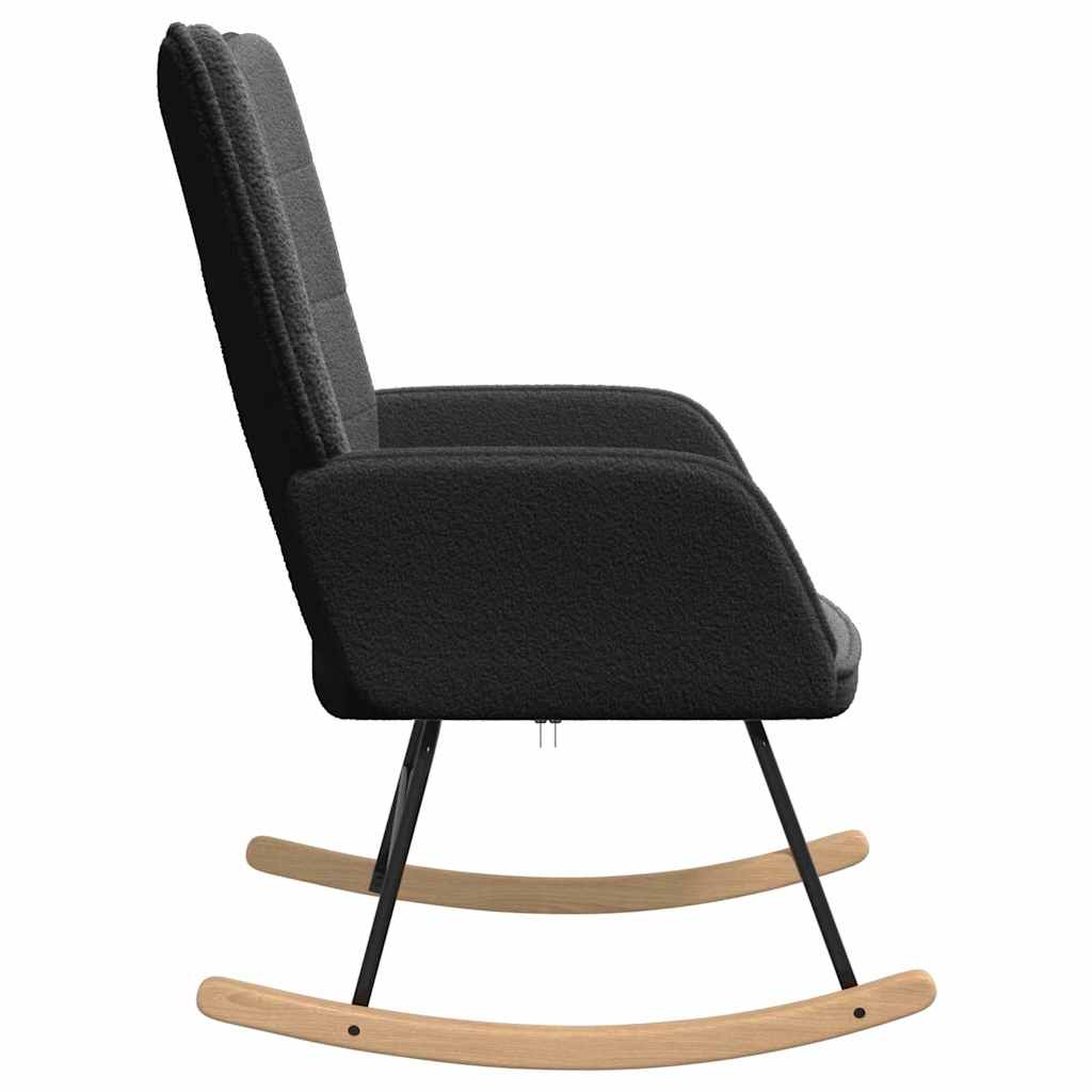 Schaukelstuhl Schwarz Sherpa-Stoff