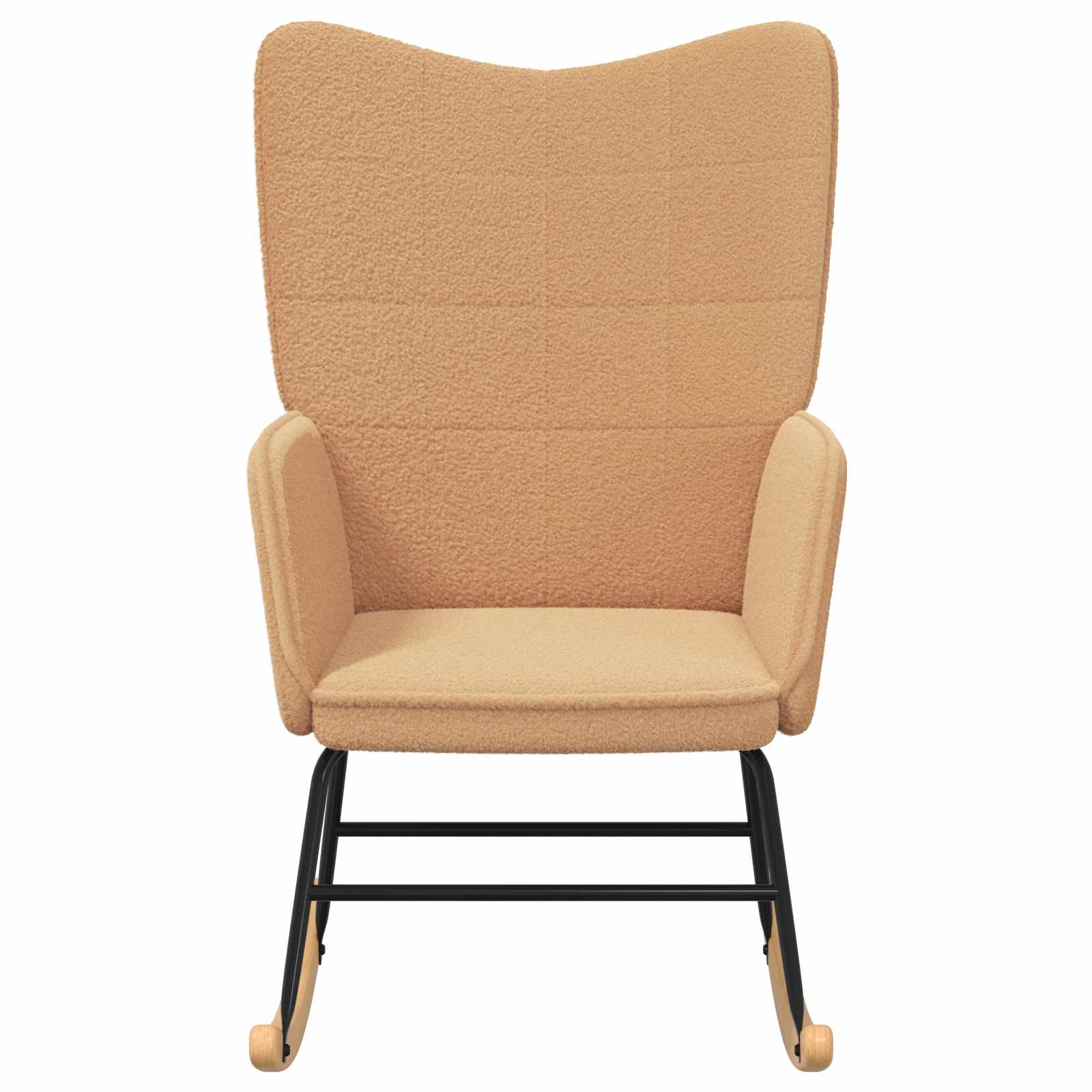 Schaukelstuhl Beige Sherpa-Stoff