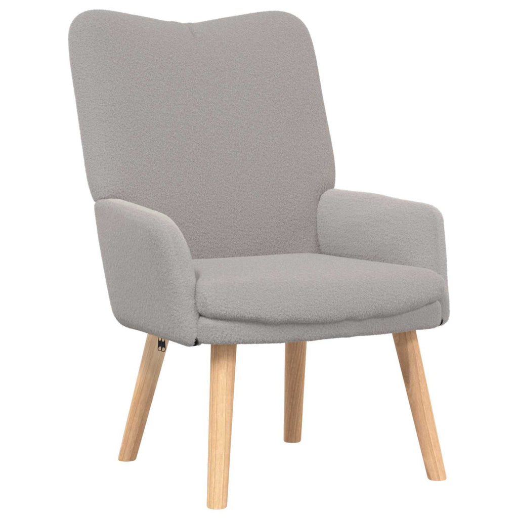 Sessel Hellgrau 63 x 67 x 94 cm Schafstoff und Sperrholz