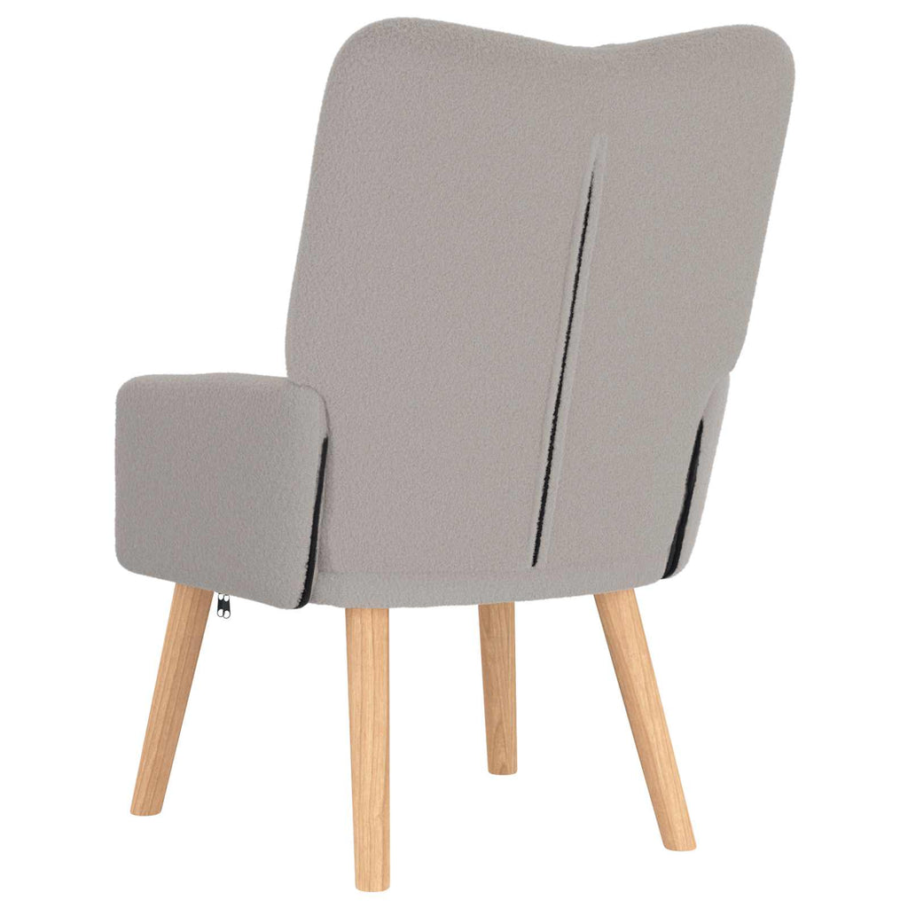 Sessel Hellgrau 63 x 67 x 94 cm Schafstoff und Sperrholz