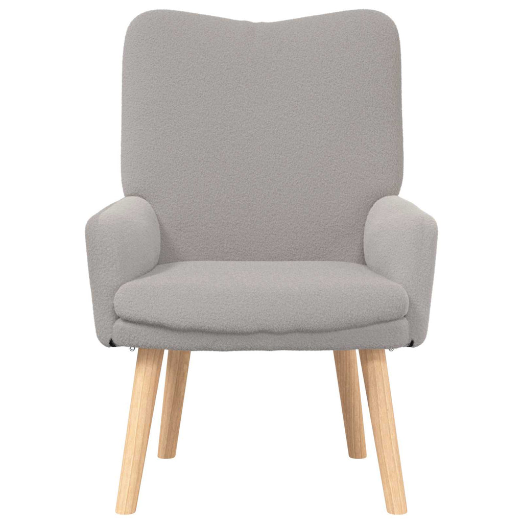 Sessel Hellgrau 63 x 67 x 94 cm Schafstoff und Sperrholz